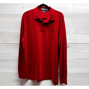 Polo Ralph Lauren Long Sleeve Polo Shirt Men's XL Red Pony Preppy
